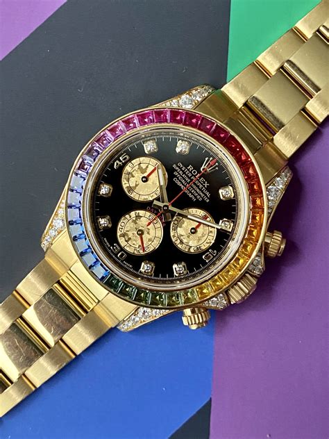 rolex gold daytona rainbow|Rolex rainbow 2021 price.